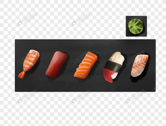 日式料理寿司拼盘图片