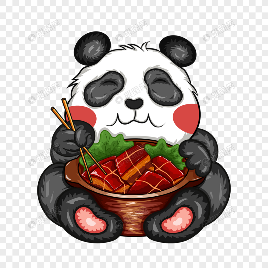 吃东坡肉的熊猫图片