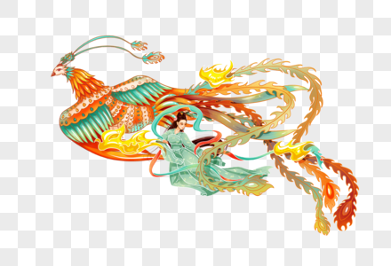 四川丑橘插画  |山海经凤凰于飞神话国潮插画插画  |可爱的小怪眯盒