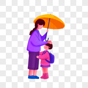 帮孩子打伞的母亲图片