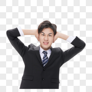 承受巨大工作压力的职场小白图片素材