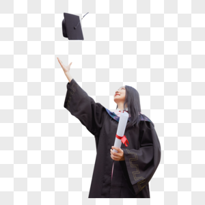 女大学生花季毕业照扔学士帽图片