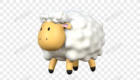 卡通绵羊3D模型图片