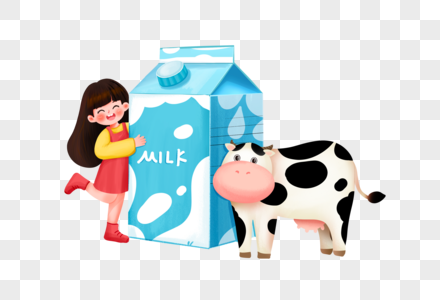 世界牛奶日女孩抱着牛奶图片