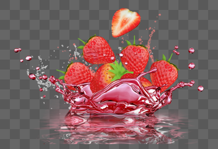 草莓喷溅图片