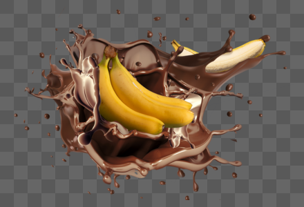 巧克力香蕉喷溅图片