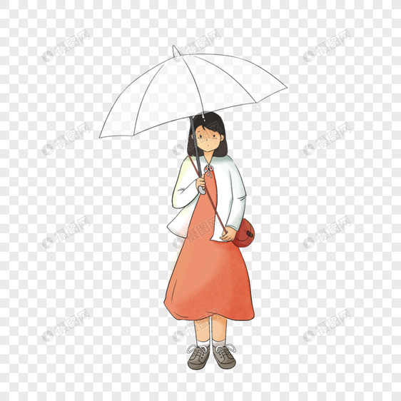 撑伞的女孩图片