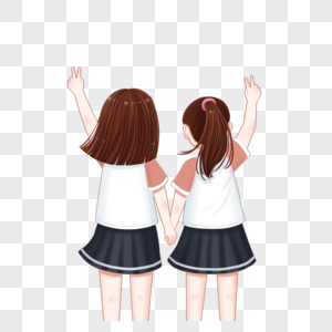 过年女生背影图片