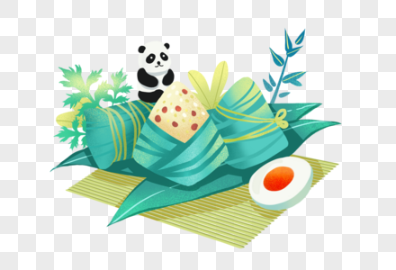 吃粽子的熊猫图片