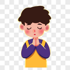 许愿的男孩图片素材