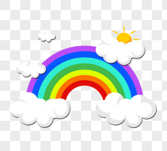 六一儿童节彩虹装饰元素图片