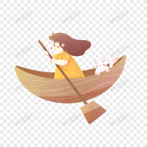 端午划船的女孩图片