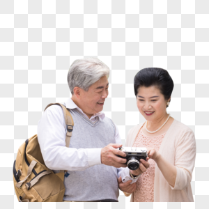 老年夫妻旅游形象图片