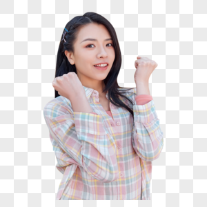 可爱活力美女加油图片素材