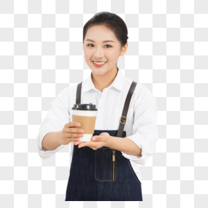 饮品店青年女性服务员形象图片