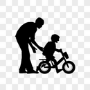 爸爸教孩子骑自行车图片