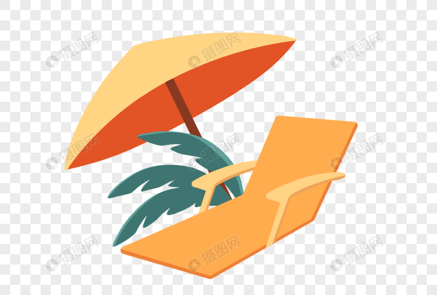 躺椅和遮阳伞图片