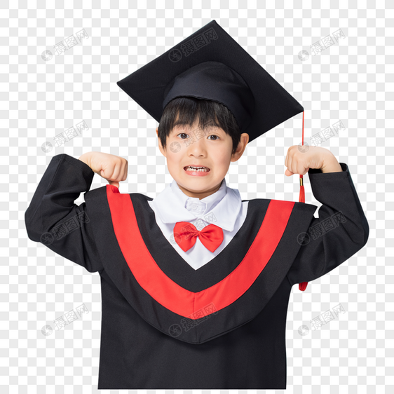 穿着学士服的小男孩图片