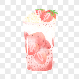 草莓西瓜奶茶图片