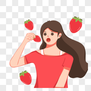 夏日草莓女孩图片