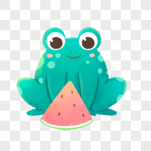 吃西瓜的青蛙图片