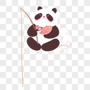 钓鱼的熊猫图片