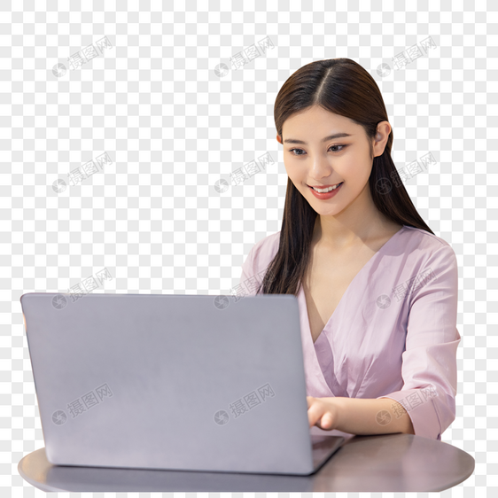 女性商场里休闲办公看笔记本电脑图片