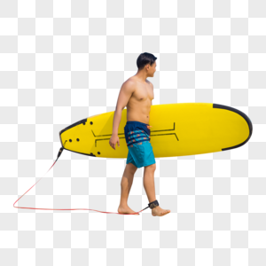 海边沙滩裤青年男性拿冲浪板图片
