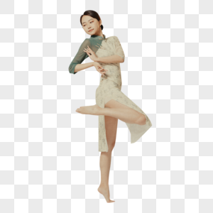 中国风旗袍美女舞者图片
