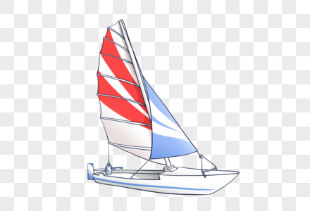 手绘帆船模型远洋的高清图片
