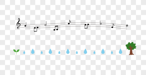 音符小树可爱分割线高清图片