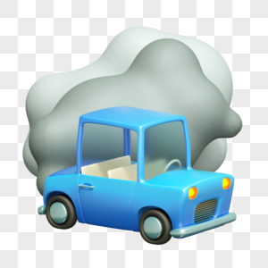 汽车尾气污染环保排放3D模型免扣元素图片