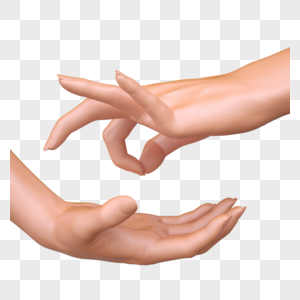 手手势双手模型3D免扣图片