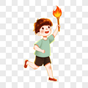 举着火把的小孩图片素材