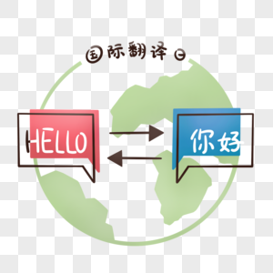 国际志愿者日简约小国际翻译日气泡你好素材
