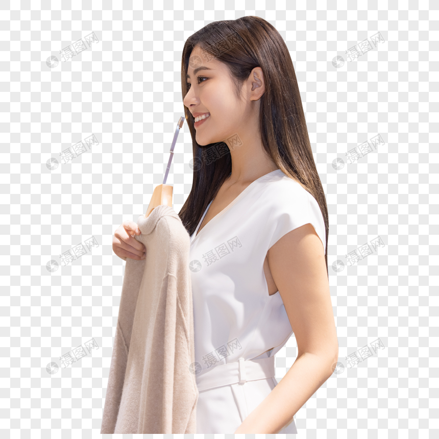 女性逛街选购衣服图片