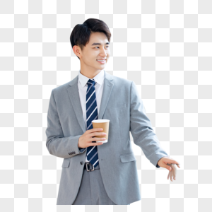职场男性白领商务人士喝咖啡图片