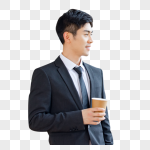 职场男性白领商务人士喝咖啡图片
