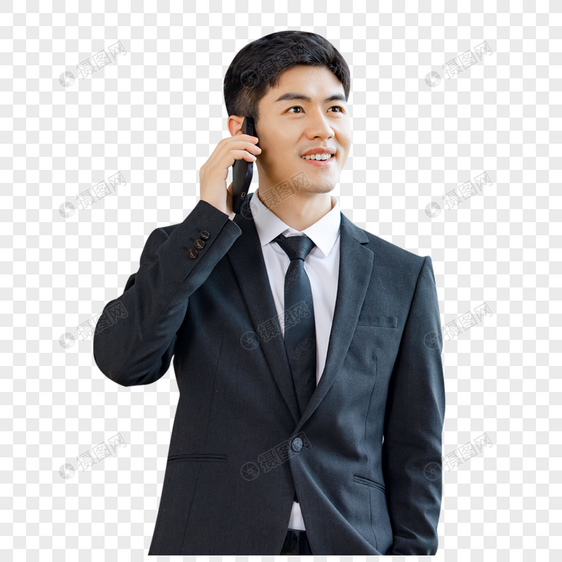 职场男性白领商务人士打电话图片