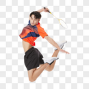 男性运动员打羽毛球图片