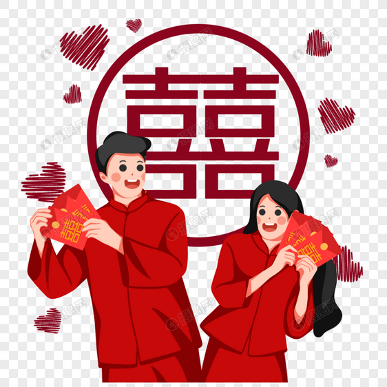 七夕浪漫婚礼发红包图片