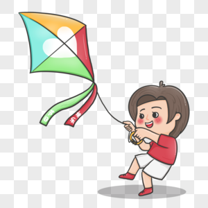 国庆节放风筝的小女孩图片