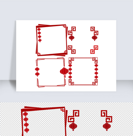 红色庆祝中国风边框图片