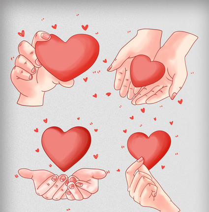 感恩节爱心图片感恩节手捧爱心元素素材