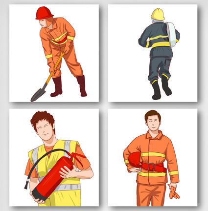 消防员救火英雄消防队员卡通人物图片