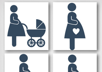 孕妇及婴幼儿卡通图标元素高清图片