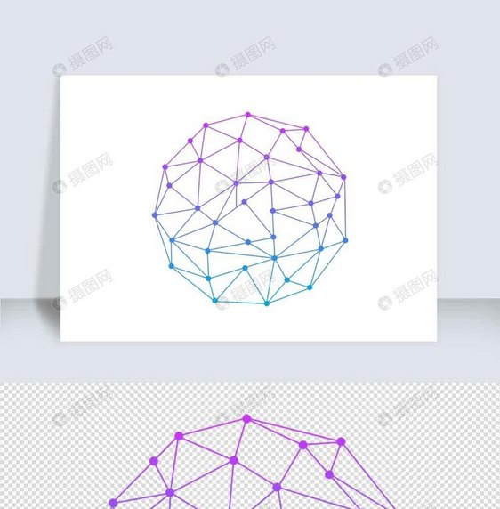 科技渐变网络线条图片