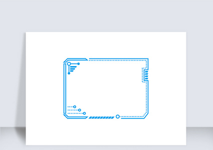 科技蓝色方边框矢量元素（二十一）高清图片
