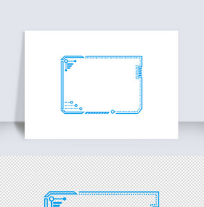 科技蓝色方边框矢量元素（二十一）图片