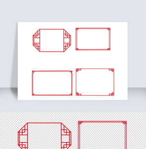 传统红色中式风格边框图片